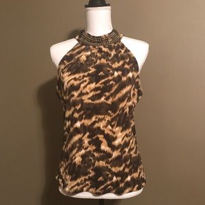 Cato sleeveless animal print top